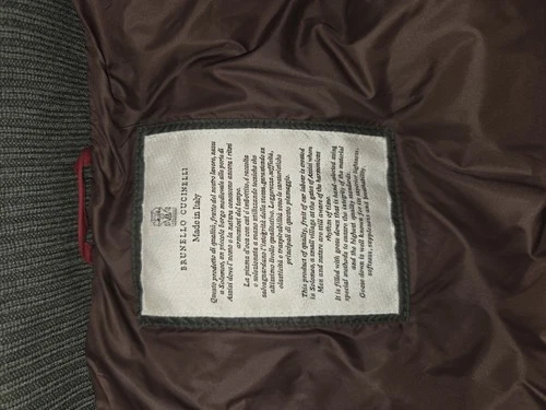 Brunello Cucinelli Men's Olive Green Hooded Quilted Goose Down Puffer Jacket image 4