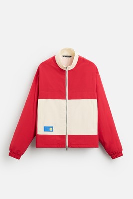 ZARA Men TECHNICAL COLORBLOCK JACKET red Size Small