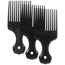 3Pcs Large Black Wide Tooth Comb Hairdressing Rake Comb Slick Styling Hair Brush