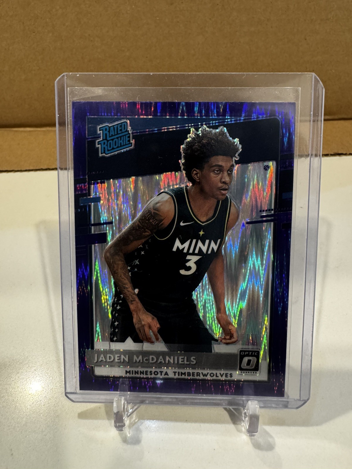 2020-21 Panini Donruss Optic - Rated Rookie Jaden McDaniels #178 Purple Shock RC