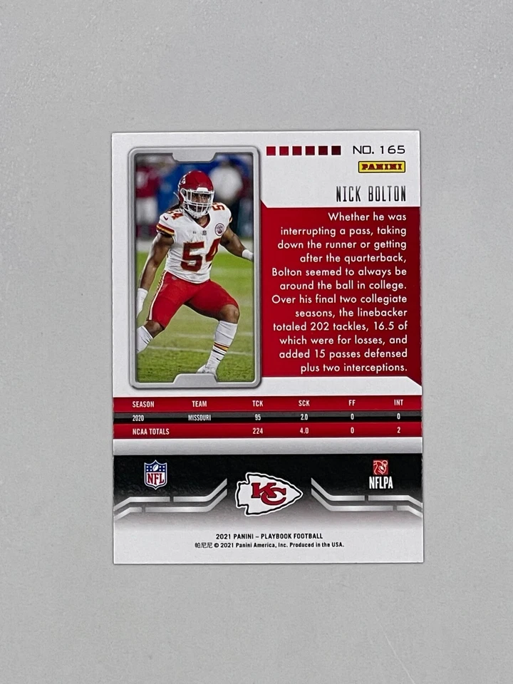 2021 Panini Playbook #165 Nick Bolton Rookie Card - Image 2 of 2