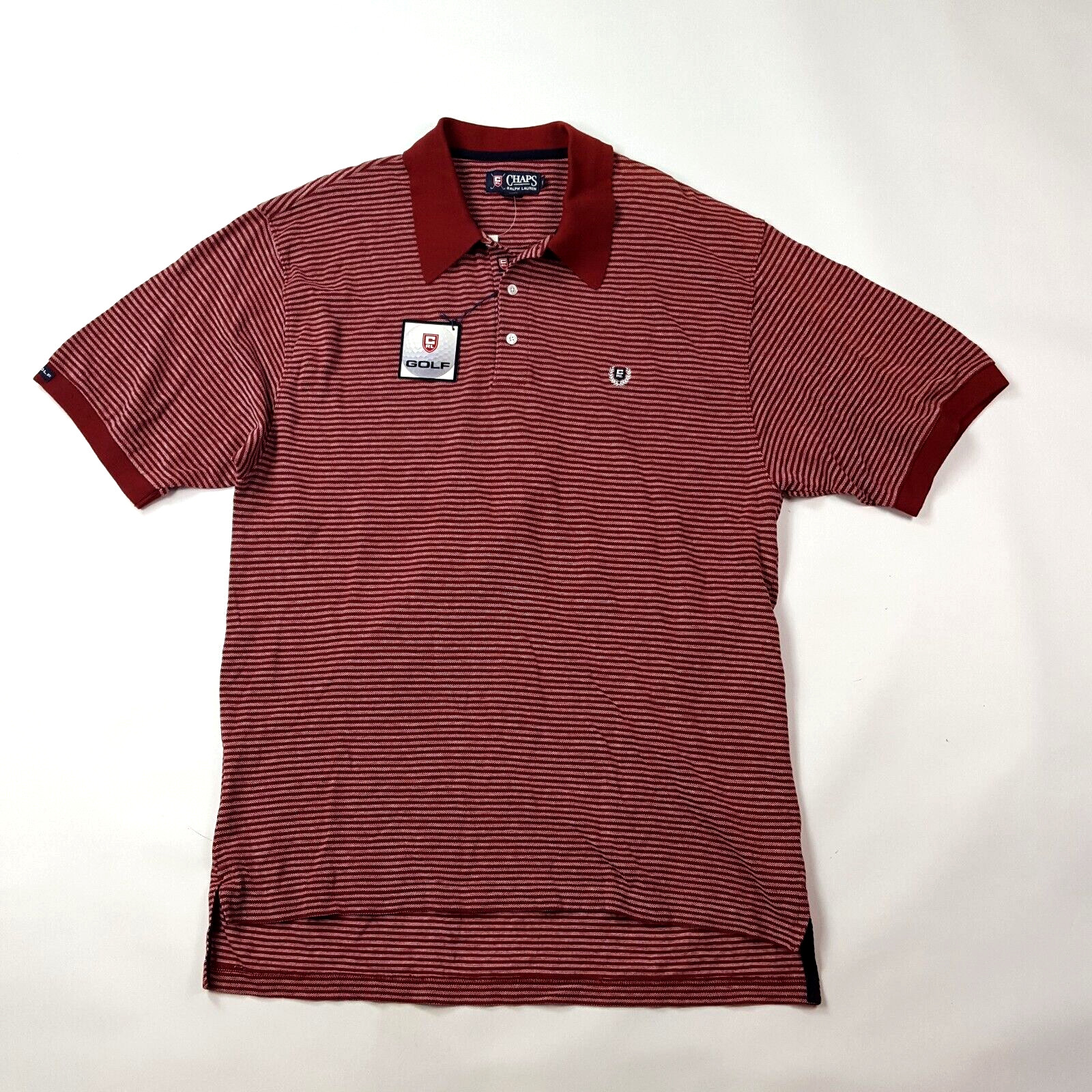 Vintage Chaps Golf Ralph Lauren Size XL Red Striped Preppy Grunge Polo Shirt