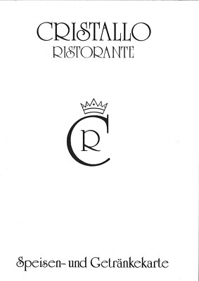 Speisekarte Ristorante Cristallo  Berlin * Sylt  - DM Karte ca. 1990