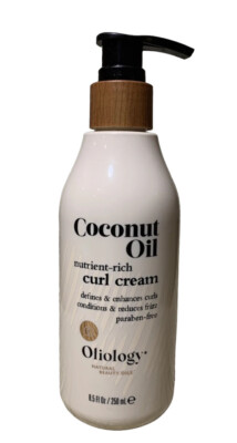 NEW! Oliology Coconut Oil Nutrient-Rich CURL  HAIR CREAM 8.5 fl oz