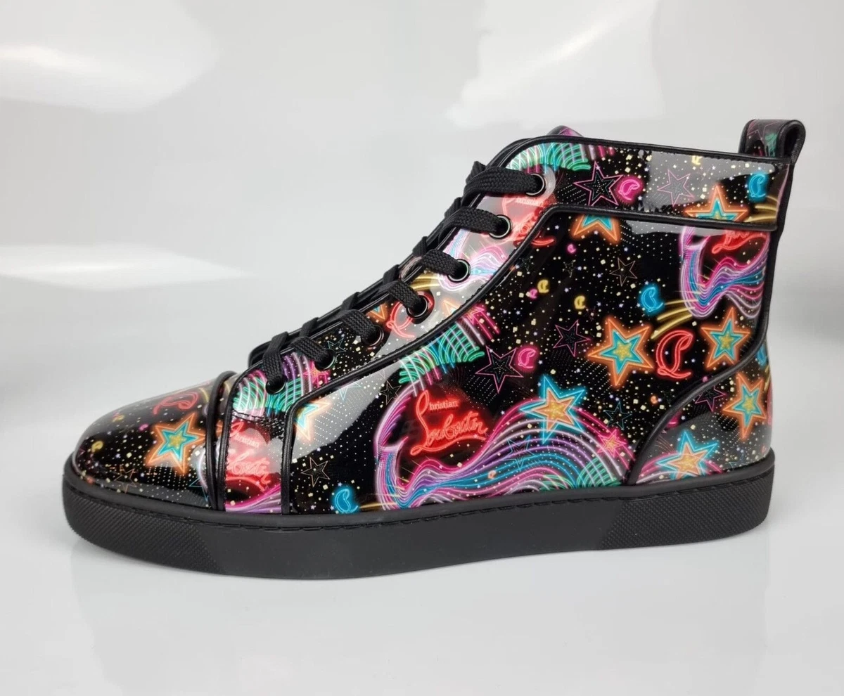 Black Louis Orlato Starlight leather high-top trainers