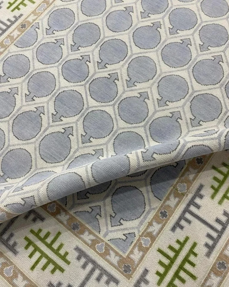 Alfombra oriental azul crea Oushak anudada a mano 5x8, 6x9, 8x10, 9x12 10x14 pies Foto 4 de 4