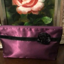 Lancôme Purple Flower Cosmetics Makeup Bag 