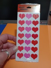 Hallmark Sticker Packs Vintage Style Foil Rainbows Or Glitter Hearts Package