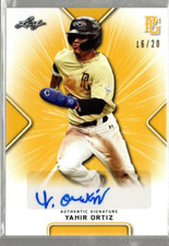 2021 Leaf Perfect Game Showcase Yellow #BAYO1 Yahir Ortiz Auto /20