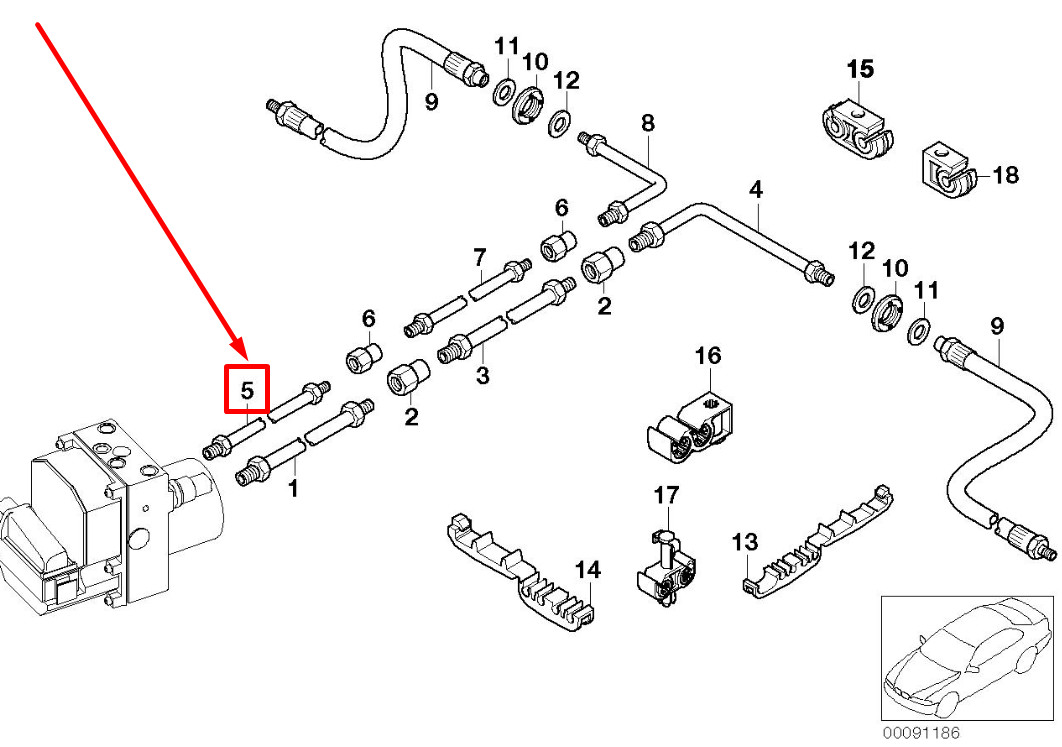 NEW BMW 7 E65 PIPELINE WITH PRESSURE HOSE 34326772598 6772598 