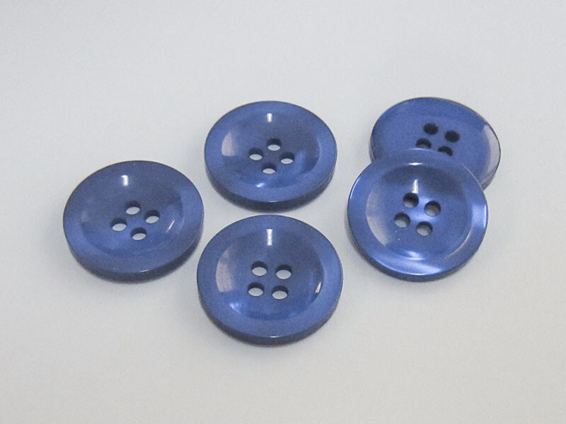 8er Set Dunkelblaue Kunststoffknöpfe – Mit Strukturierter Oberfläche, Ca. 15 Mm, Vier Löcher