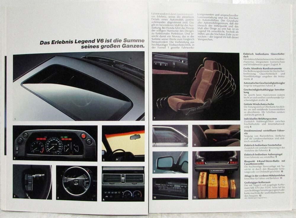 1985-1990 Honda Legend Sales Brochure - German Text | eBay