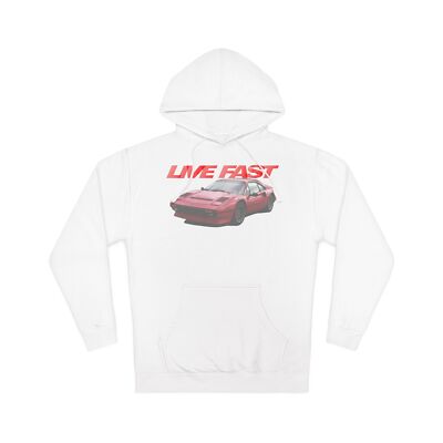 Ferrari 328 GTS Hooded Sweatshirt, Vintage Car Lover Gift, Retro Sports Car
