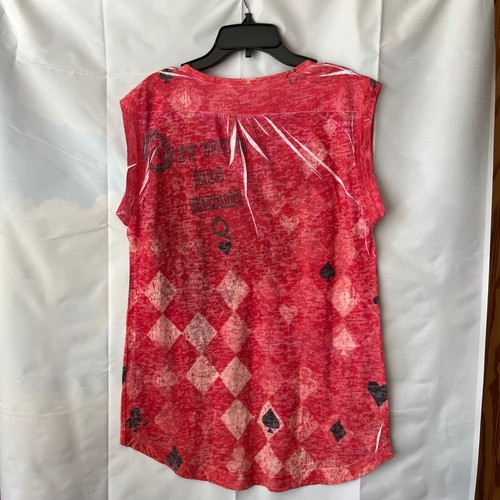 Disney Alice in Wonderland Red Queen of Hearts Graphic Tank Top Sleeveless XL - Picture 2 of 5
