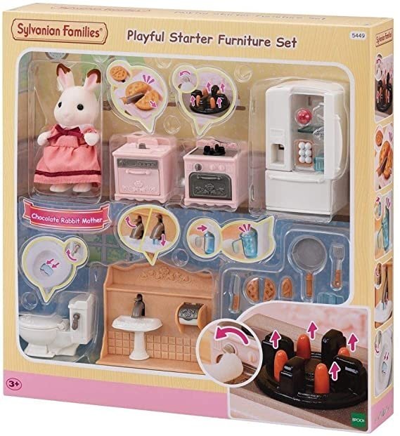 gioco Sylvanian Families arredamento completo Mamma coniglio cioccolato