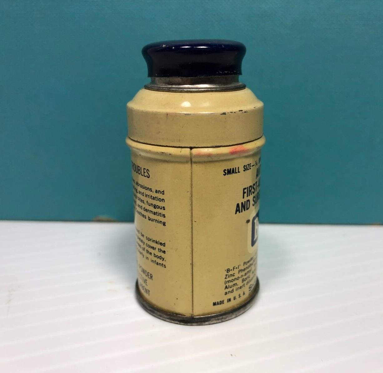 BFI Antiseptic Powder First Aid 1/4 oz Tin Merck Sharp & Dohme Vintage eBay