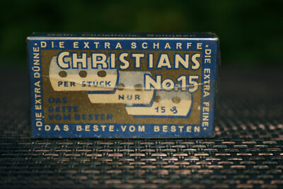 CHRISTIANS No.15 Rasierklingen Razor Blades Solingen OVP foliert VINTAGE Rarität