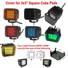 LED POD Light LENS COVER For 3" Off-ROAD WORK LIGHT Square Cube Pods 16W 18W 24W
