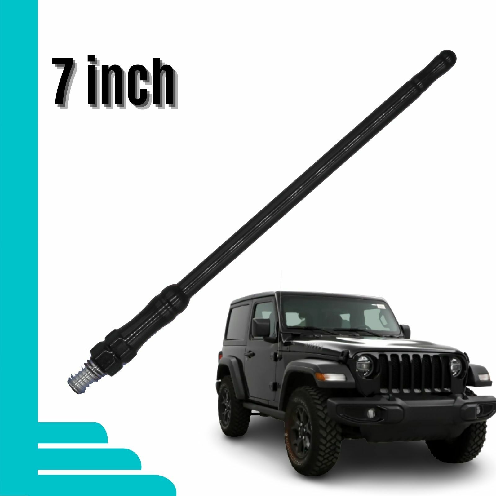 7" Antenna Black for Jeep Wrangler 2007-2022