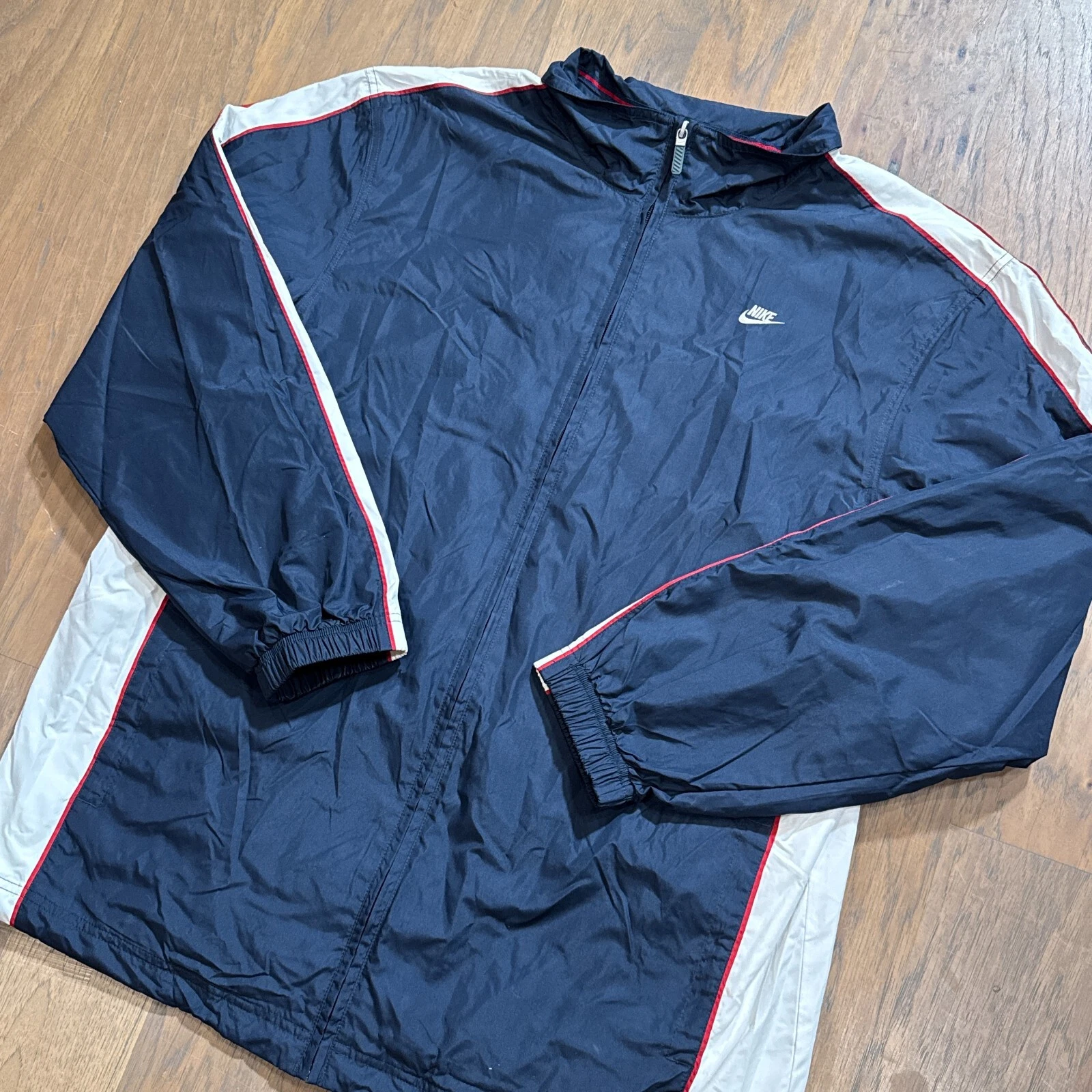 Vintage Nike Jacket Mens XL Blue Windbreaker Track Retro Embroidered Swoosh USA