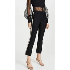 Derek Lam 10 Crosby Corinna Tuxedo-Stripe Cropped Pants Size 14