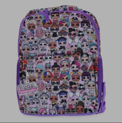 LOL OMG Dolls Backpack. Gold Star Collection 16'' Purple. School Bag Brand New