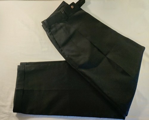 Herren Jos A. Banks einfarbig schwarz Baumwolle Chino plissiert vorne Hose Kleid 36x32 neu ohne Etikett