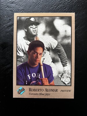 Roberto Alomar 1992 Studio Preview Card #13 - Short Print - Blue Jays HOF