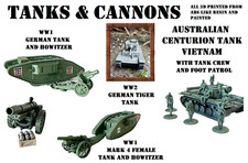 TANKS CANNONS KNIGHTS AUSTRALIAN SOLDIERS MINIATURES ROLE PLAY WARGAMING DIORAMA