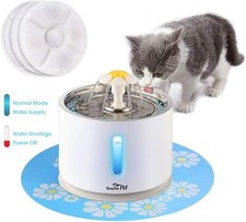 Stainless Steel Pet Cat Water Fountain 81oz/2.4L Dog Water Dispenser Filters