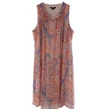 Tommy Hilfiger Paisley Lined Sleeveless Dress Sz L