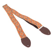 Souldier "Rustic" Orange Pattern 2" Guitar Strap with Burgundy Ends