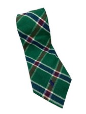 Polo By Ralph Lauren Mens Cotton Necktie Logo Plaid Green 4” x 56” Tie