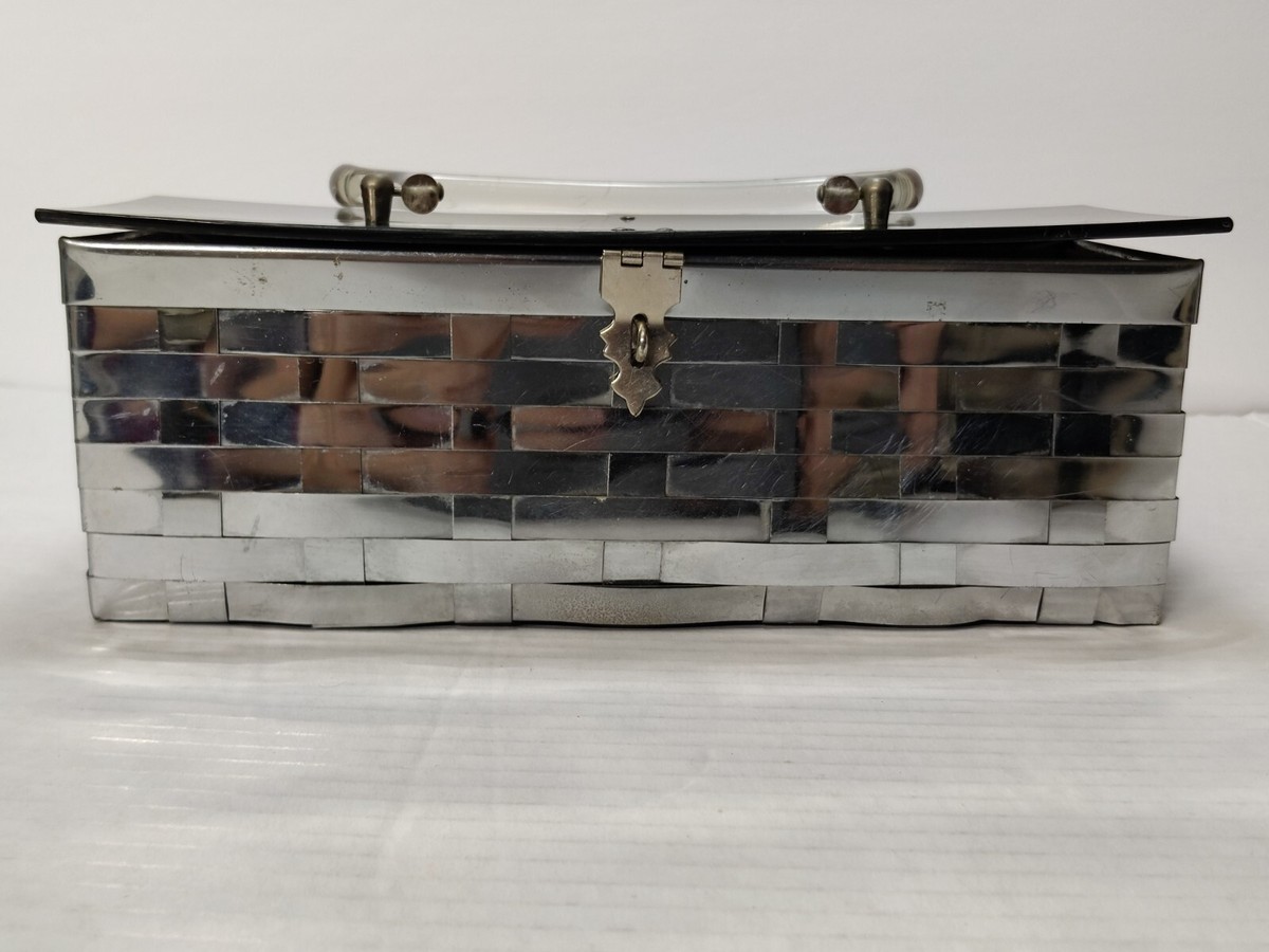 1950s Vintage Dorset Rex Fifth Ave Metal Weave with Lucite Top