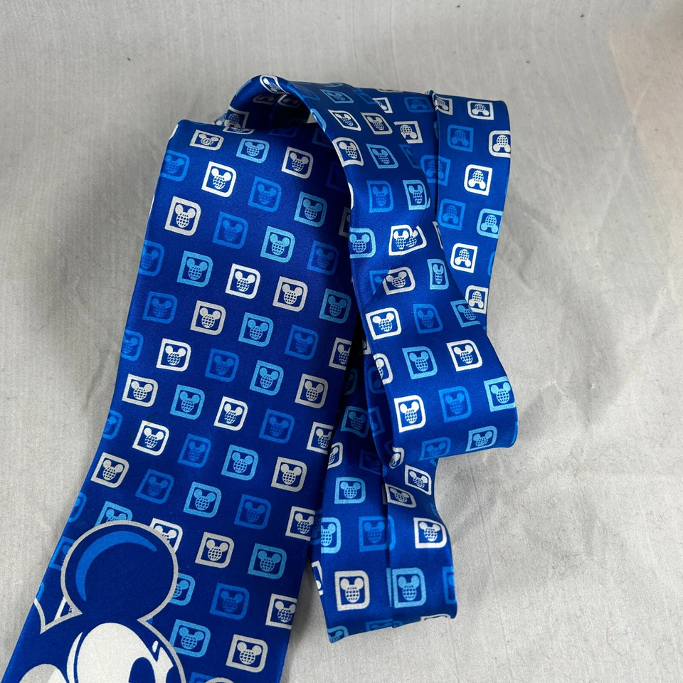 CORBATA PARA HOMBRE MICKEY MOUSE WALT DISNEY PARKS AUTÉNTICA ORIGINAL EPCOT SEDA AZUL Foto 4 de 4