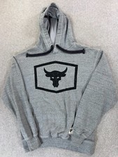 Under Armour Project Rock Hoodie Sweatshirt Men's Small Heather Gray