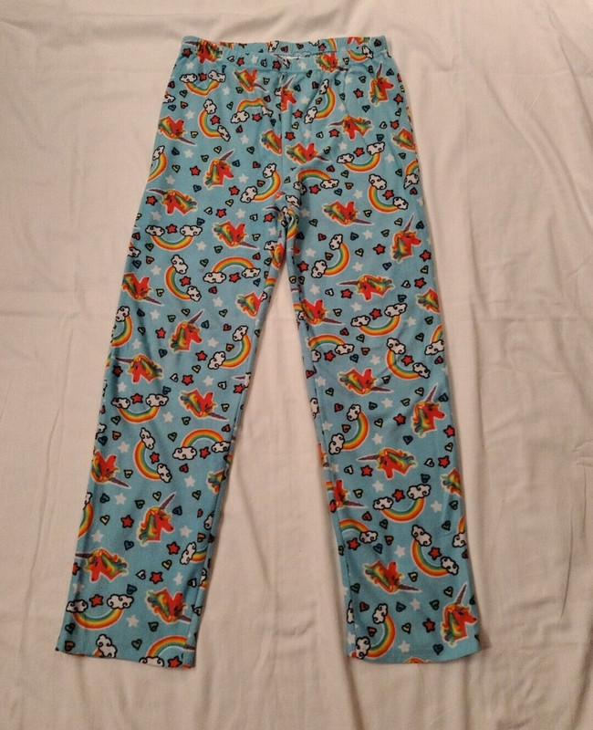 Seven Apparel Girls Pajama Pants Size 14/16 Color Blue Unicorns And Rainbows