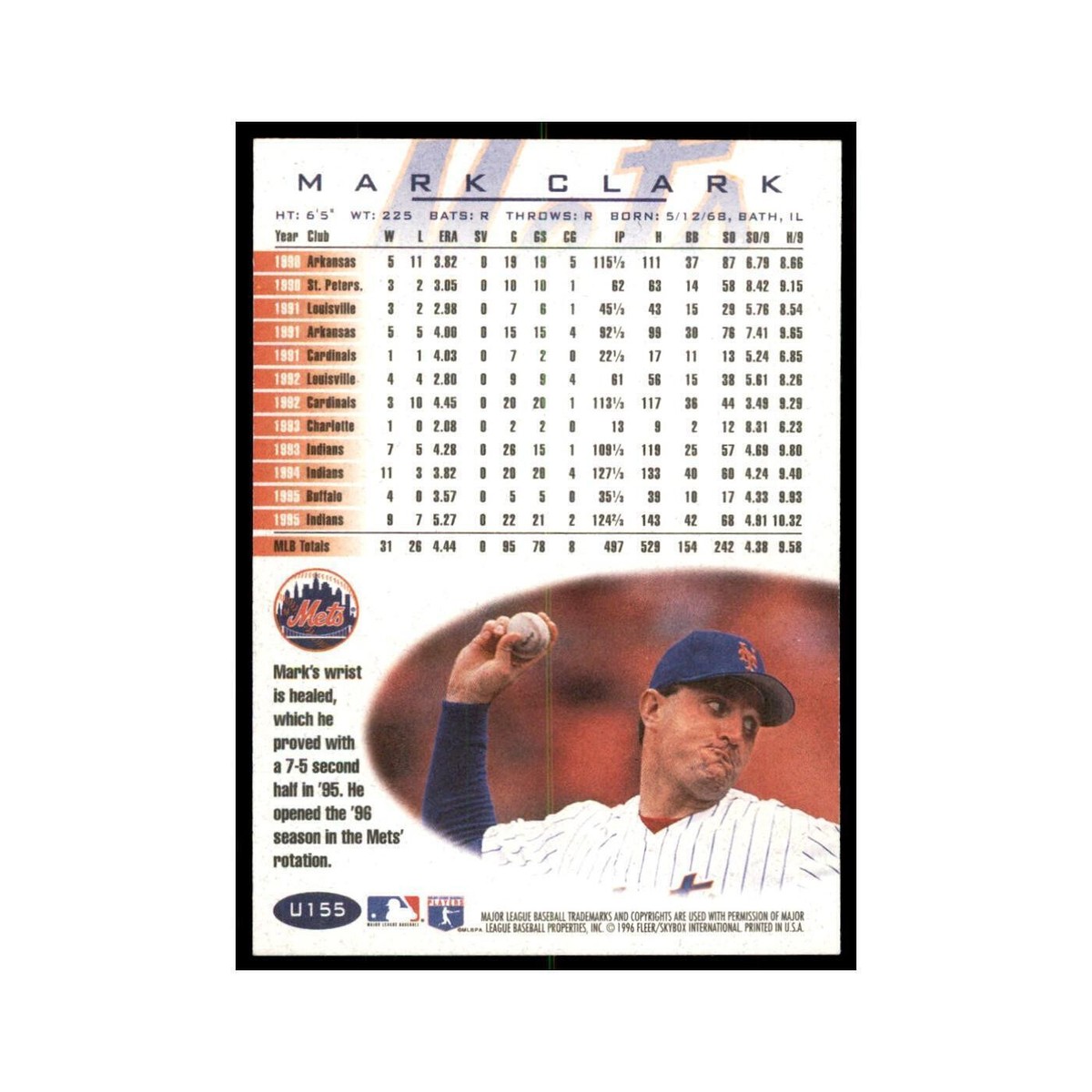 1996 Fleer Mark Clark Baseball Cards #U155 | eBay