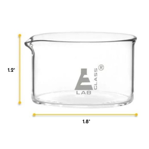 Crystallizing Dish, 40ml - Flat Base, Spout - Borosilicate Glass - Eisco Labs - Picture 3 of 3