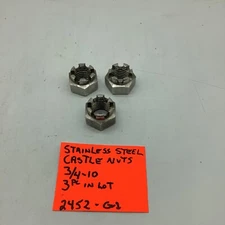 Stainless Steel 3/4-10 Castle Nuts, 18-8 (3 Pc In Lot) 2452- G-1