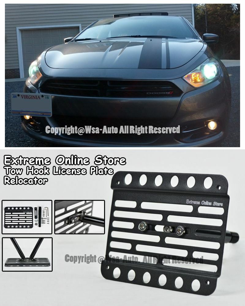 Dodge Dart Front License Plate Tow Hook Relocator Bracket Mount