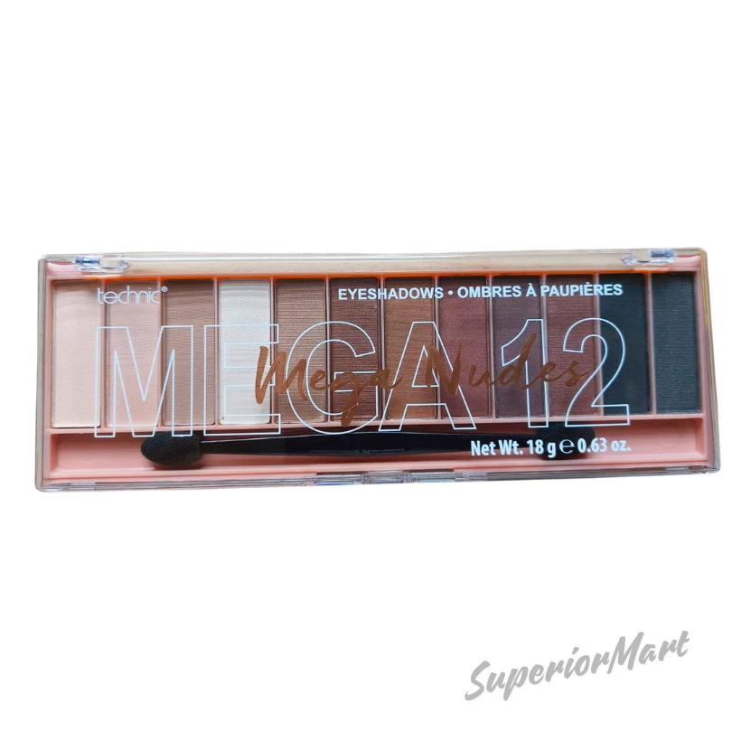 Technic Mega Nude Eyeshadow Palette 12 Shades Nude Shades - Image 3 of 3