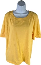 Pendelton Women’s Yellow Short Sleeve Cotton Boat Neck Shirt - XL