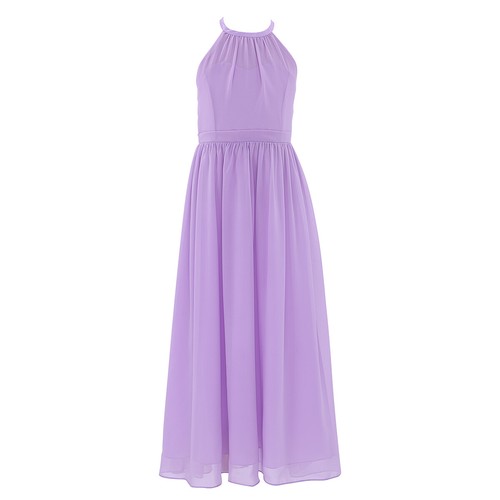 US Kids Girls Princess Chiffon Long Dress Wedding Party Pageant Communion Gowns - Picture 22 of 61