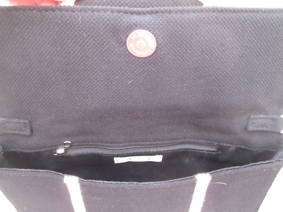 Petit Sac à Main Vintage Un1deux2trois3 En Toile Noir Et Blanc - Occasion