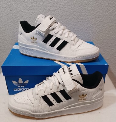 New Adidas Originals Forum Low Shoes- White/Black/Gum (H01924