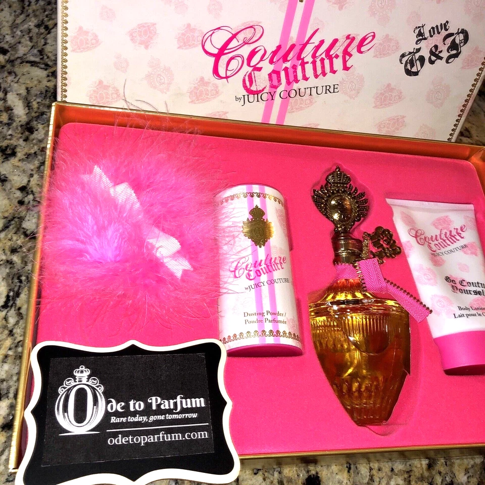 COUTURE COUTURE Juicy Couture 礼品套装淡香精 3.4 盎司乳液、泡芙、粉末 — 第 4/4 张图片