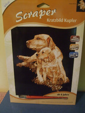 Scraper Kratzbild Kupfer, Hunde, Neu von 8-88...