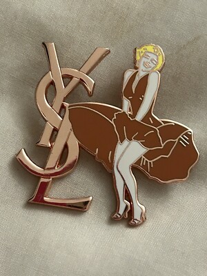 YSL Yves Saint Laurent Rare Vintage Marilyn Monroe Brooch Pin Arthus Bertrand