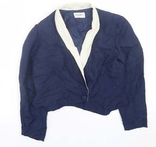 Condici Womens Blue Geometric Jacket Blazer Size 14 Button
